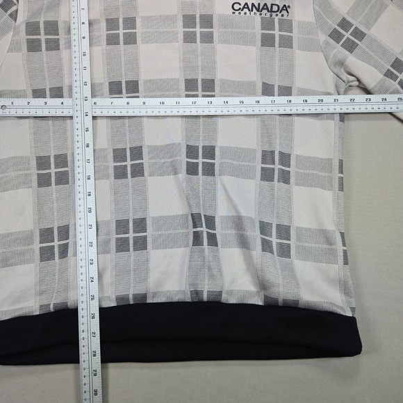 Canada Weathergear Sweatshirt Mens Plaid Heritage Logo White Black XL - Picture 7 of 7